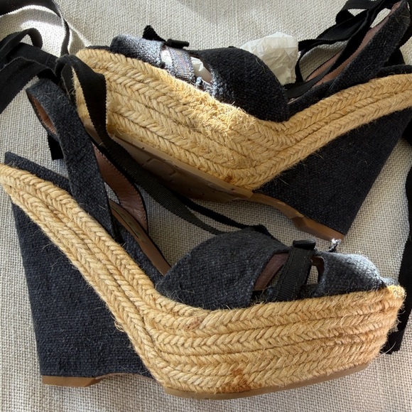Neiman Marcus, REVOLVE Free People Brand  Wedge platform espadrille Black LOVE - Picture 10 of 10